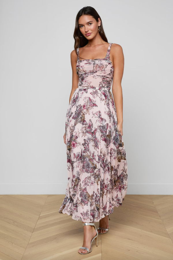 L'agence Torin Pleated Maxi Skirt