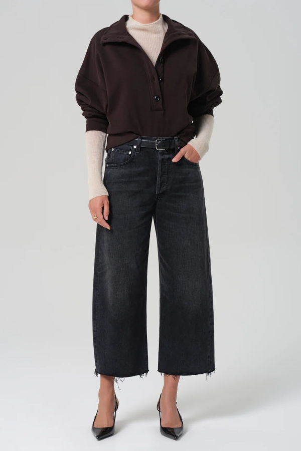 Citizens of Humanity Mirelle Funnel Neck Sweatshirt - Chocolate