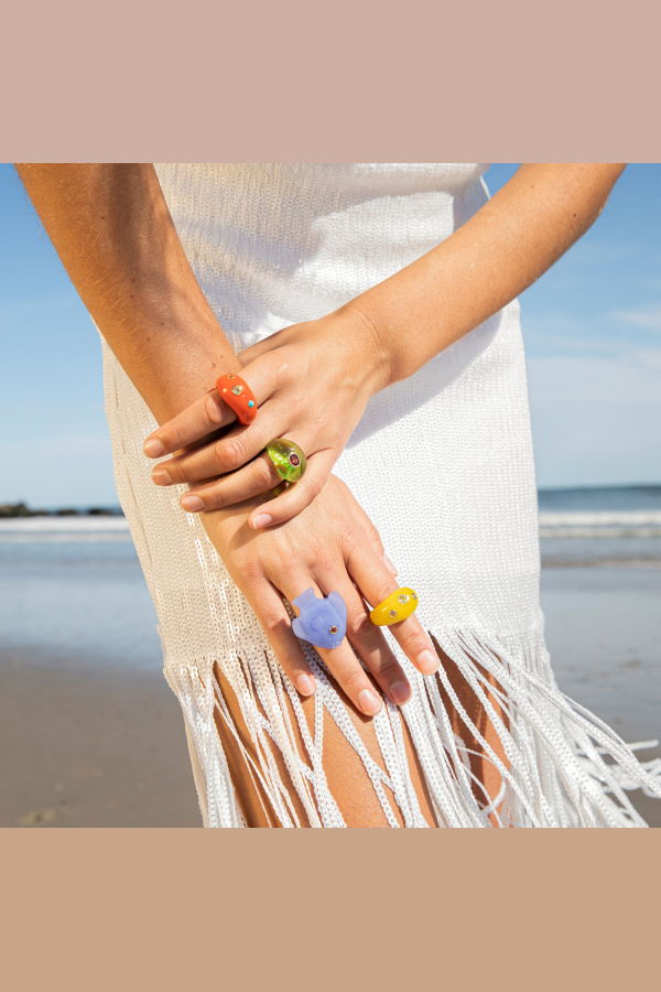 Lizzie Fortunato Monument Ring - Lime