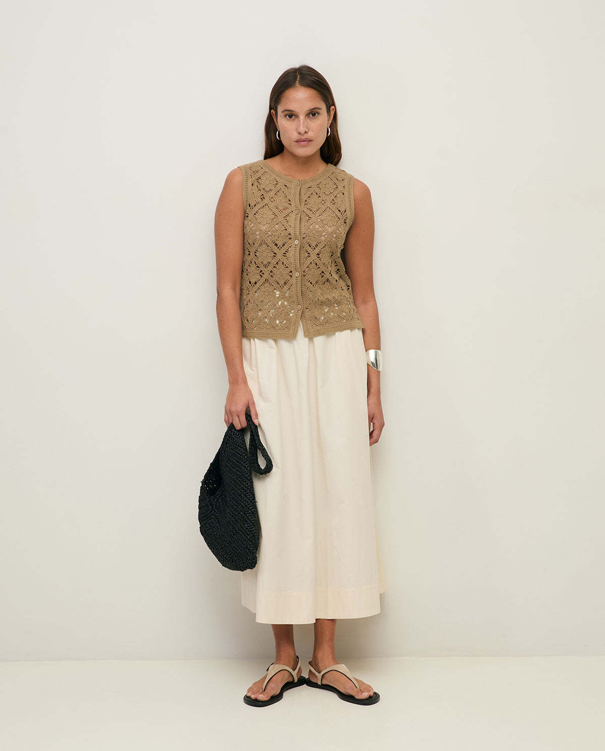YERSE Long Cotton Poplin Skirt - Image 2 of 5