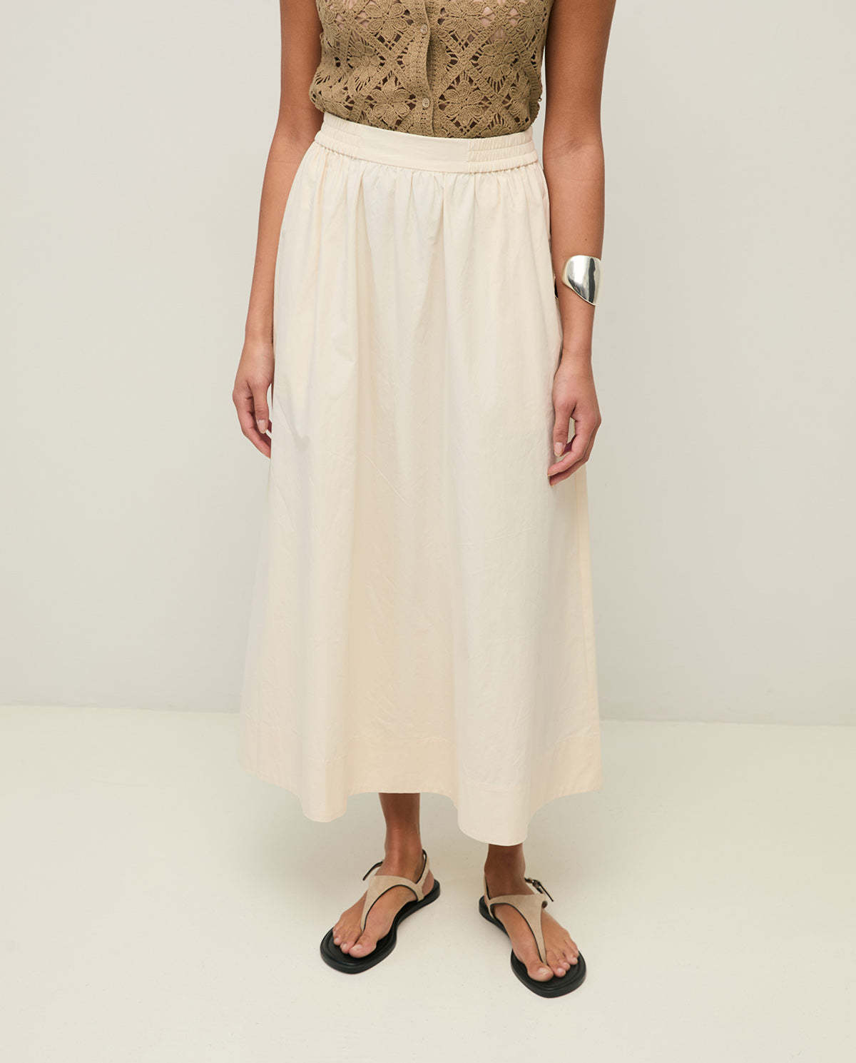 YERSE Long Cotton Poplin Skirt - Image 3 of 5