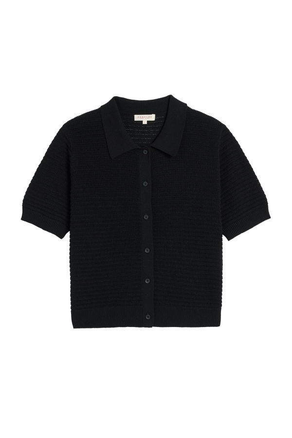 demylee Rachel Pointelle Polo - Black