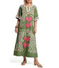 Frances Valentine Peacock Caftan Dress - Treetop/Multi - Thumbnail 1
