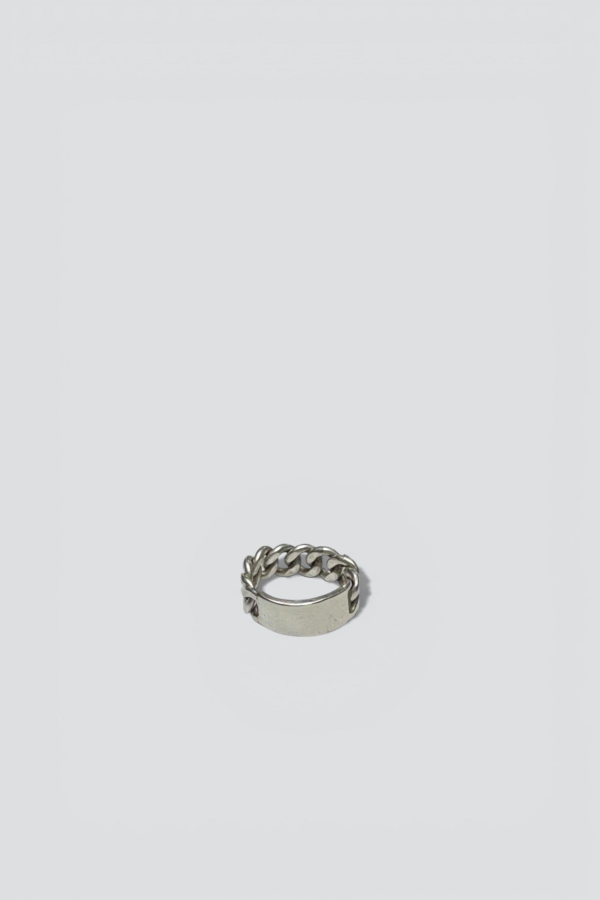 Curb Chain ID Ring - Sterling Silver