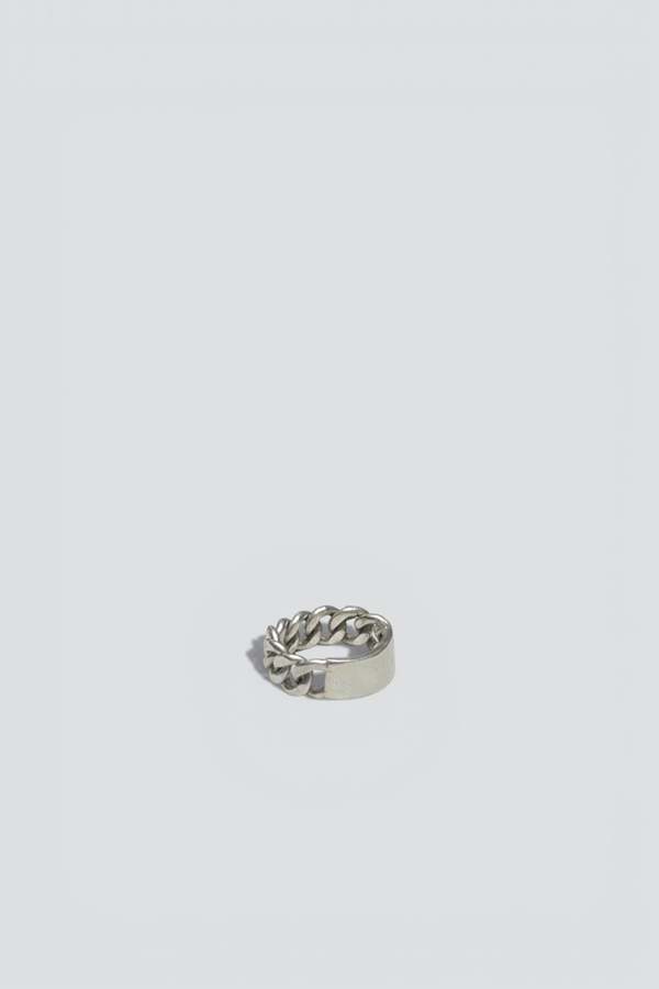 Curb Chain ID Ring - Sterling Silver