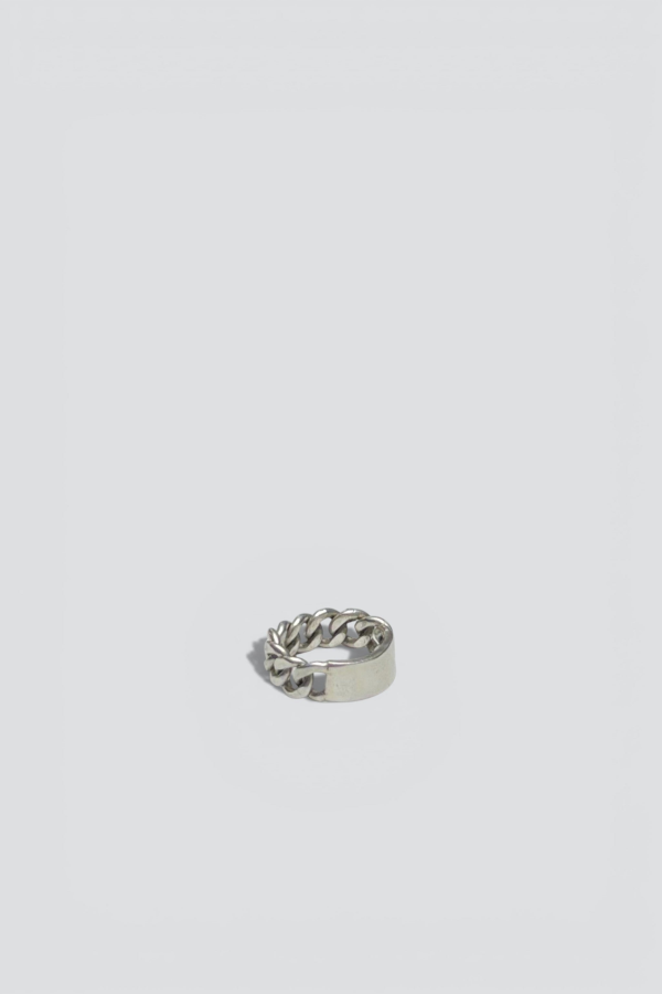 Curb Chain ID Ring - Sterling Silver