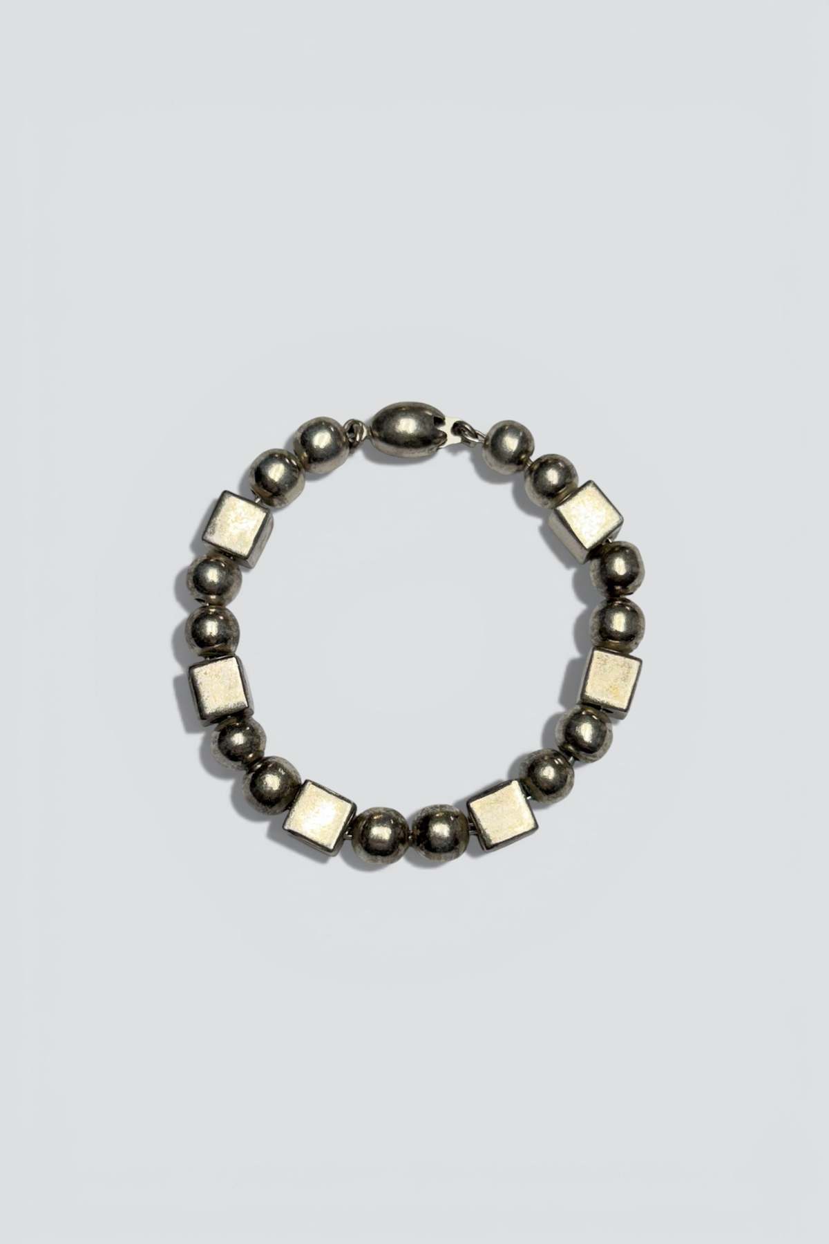 Vintage Sphere Cube Link Bracelet - Sterling Silver - Image 1 of 3