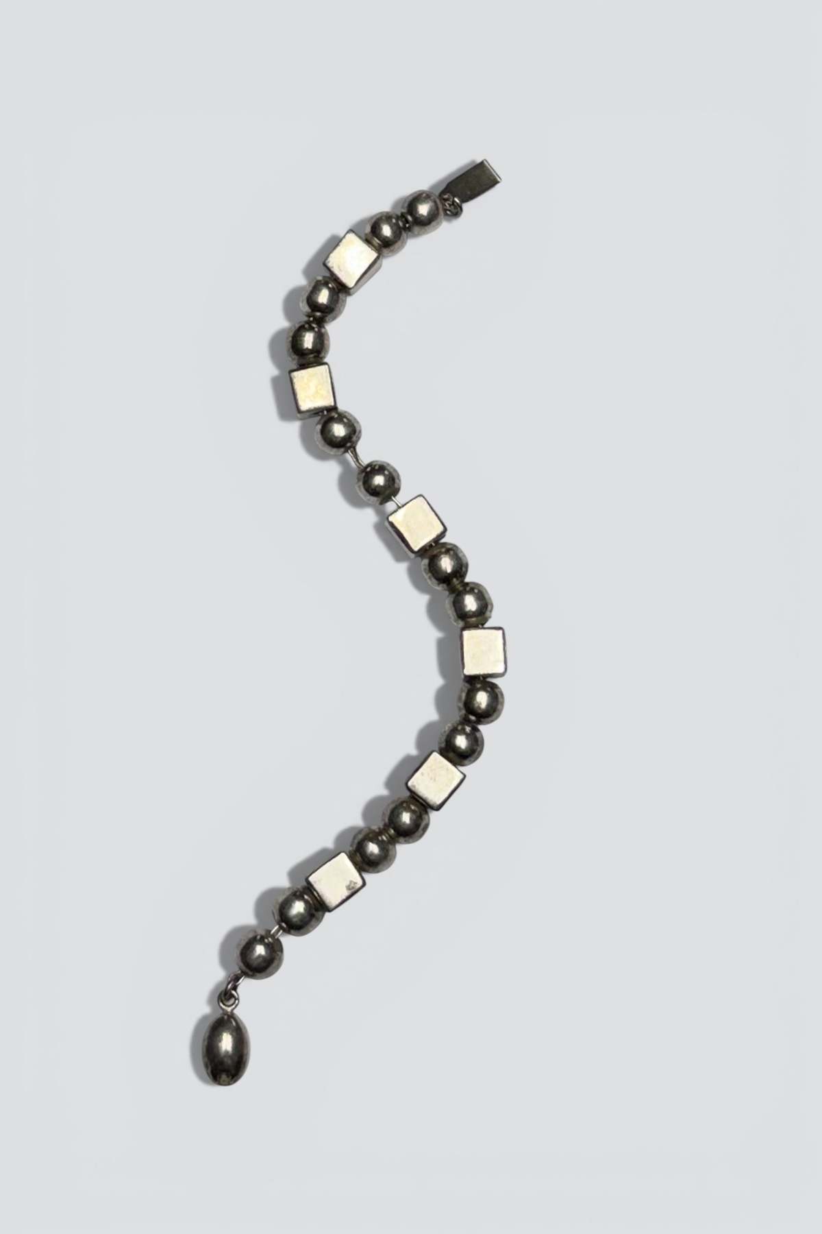 Vintage Sphere Cube Link Bracelet - Sterling Silver - Image 3 of 3