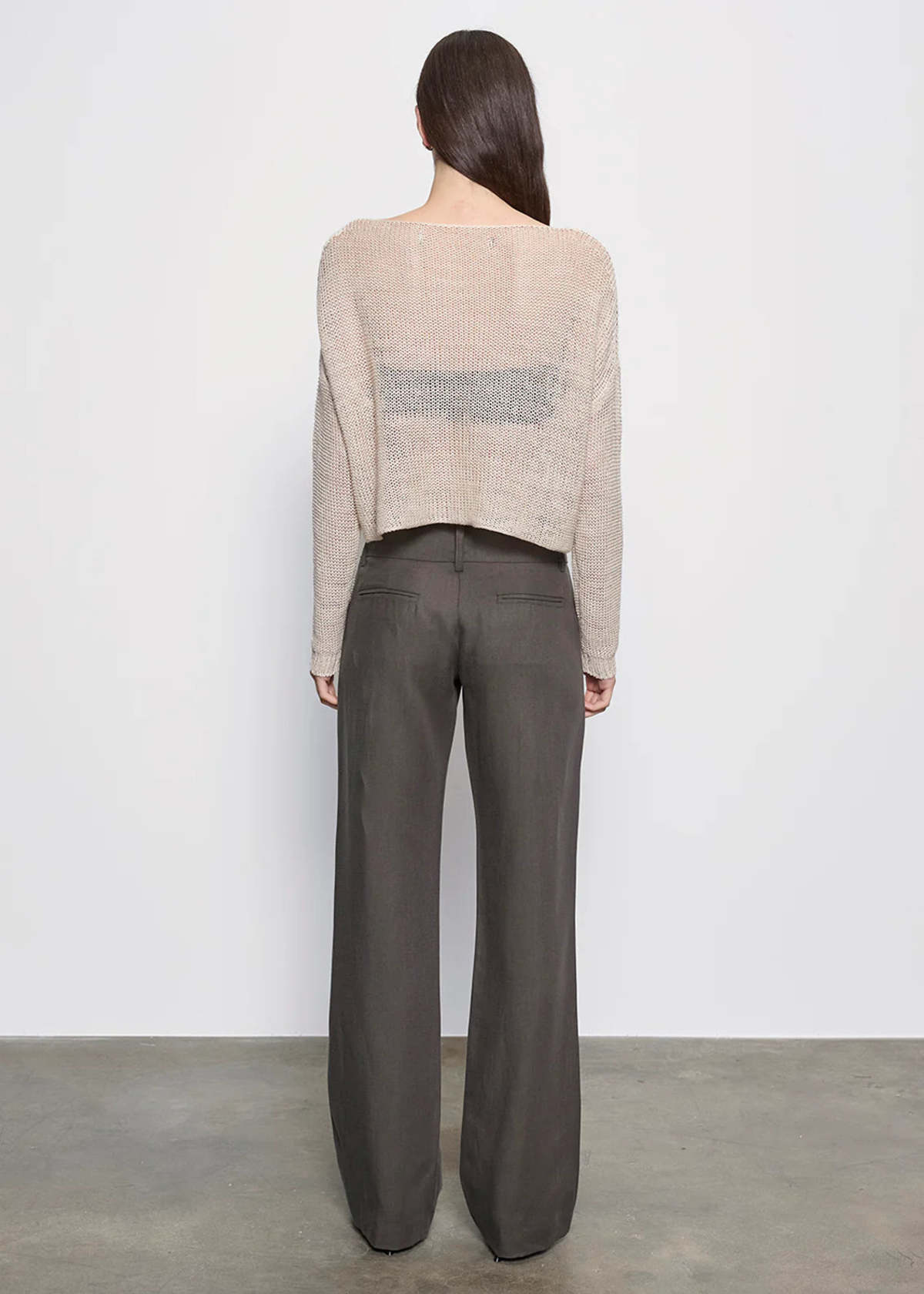 Enza Costa Knit Bateau Sweater - Pearl Grey - Image 5 of 5