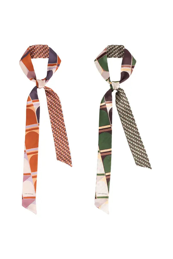 Lost Pattern Modular Silk Skinny Scarf