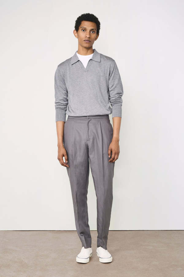 Officine Generale Drew Piedye ITL LY CO LI Pants - Smoked Pearl