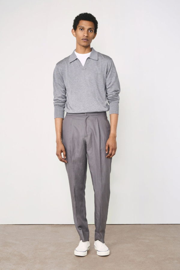 Officine Generale Drew Piedye ITL LY CO LI Pants - Smoked Pearl