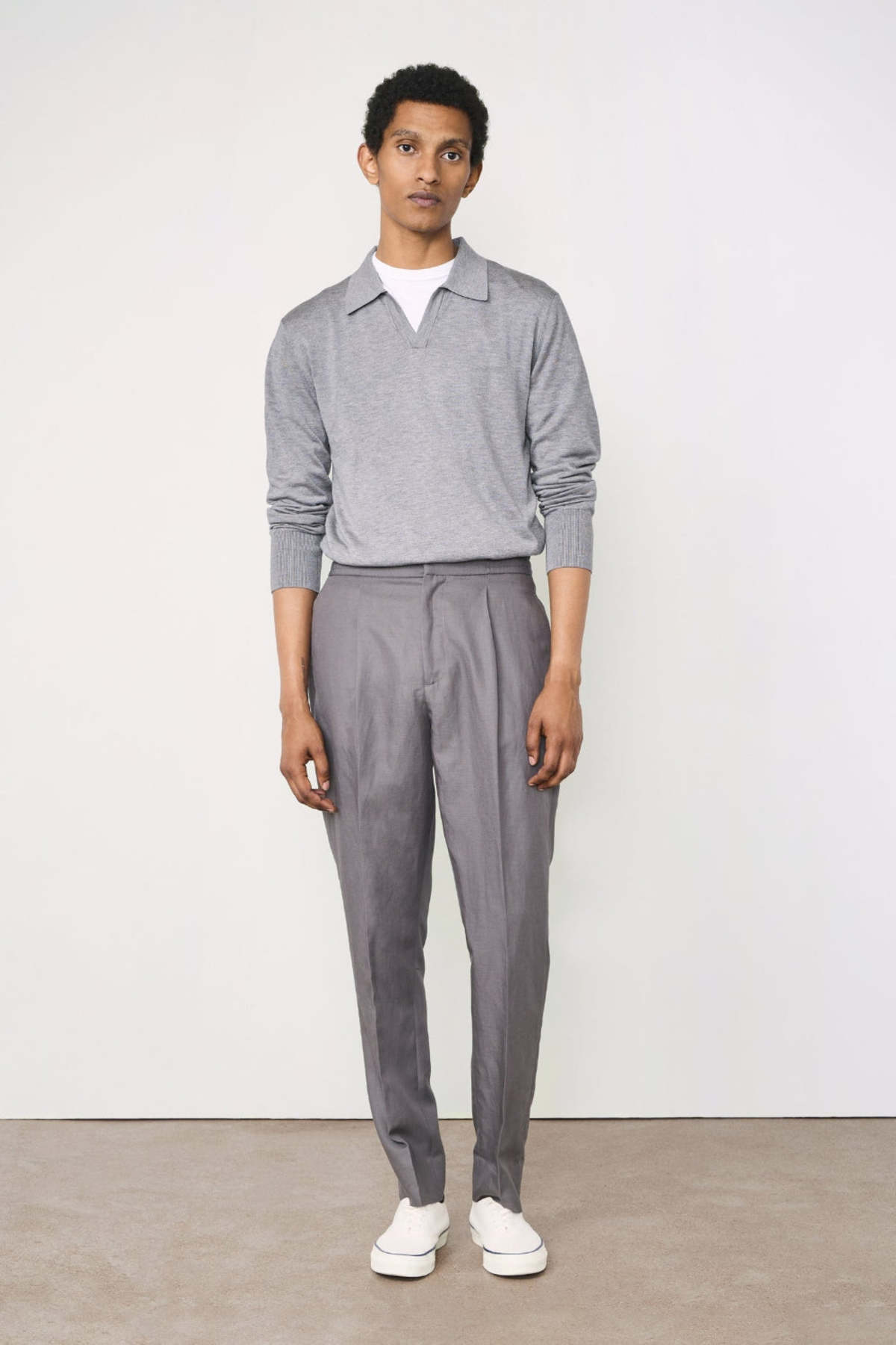 Officine Generale Drew Piedye ITL LY CO LI Pants - Smoked Pearl - Image 1 of 4