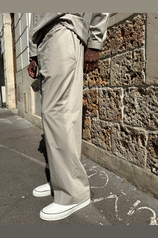 Officine Generale Nilson Light Toile CO Poplin Pants - Galet