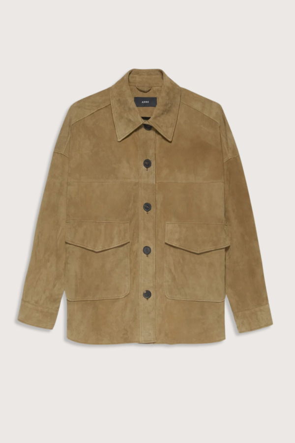 Arma Kaylee Suede Shirt Jacket - Olive