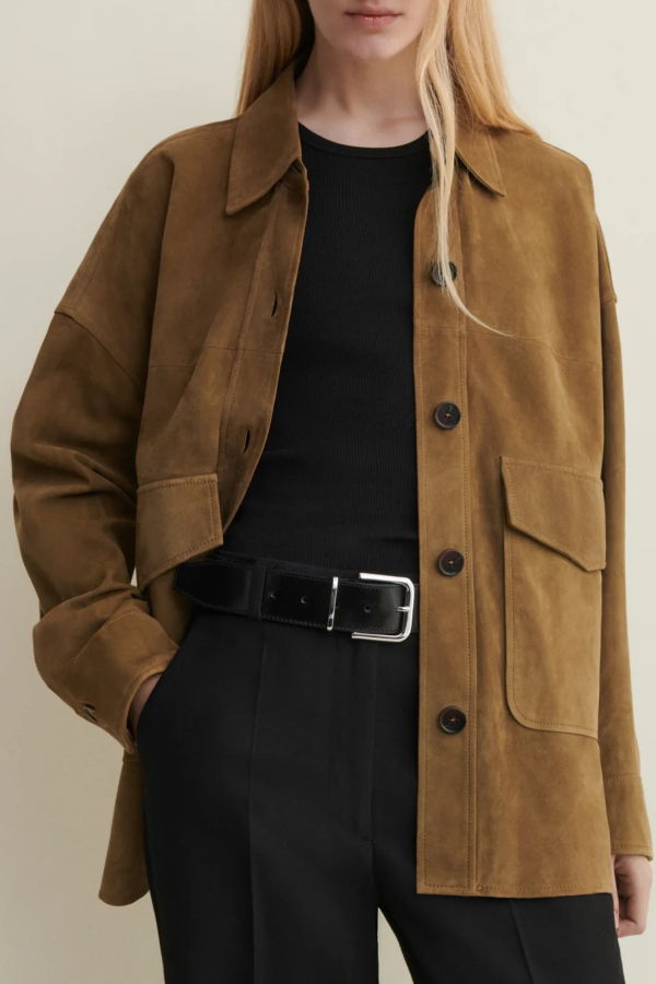 Arma Kaylee Suede Shirt Jacket - Olive