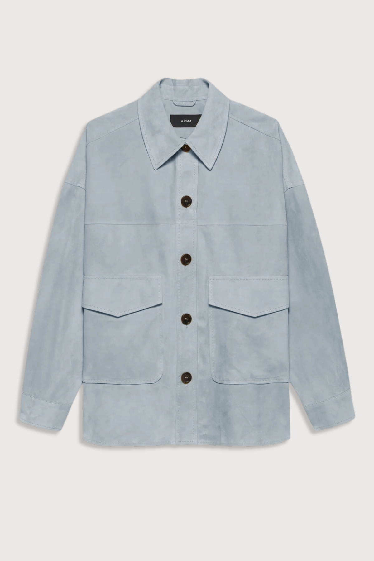 Arma Kaylee Lamb Suede Shirt Jacket - Vintage Blue - Image 1 of 1