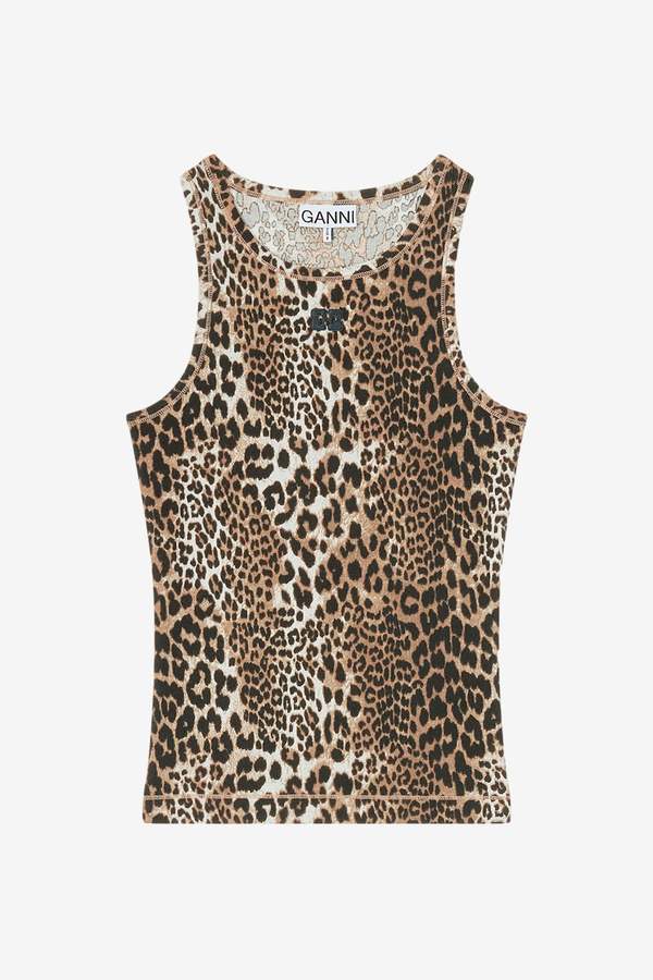 Ganni Soft Cotton Rib Tank Top