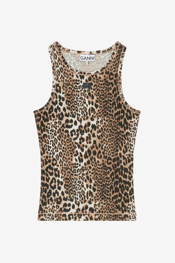 Ganni Soft Cotton Rib Tank Top