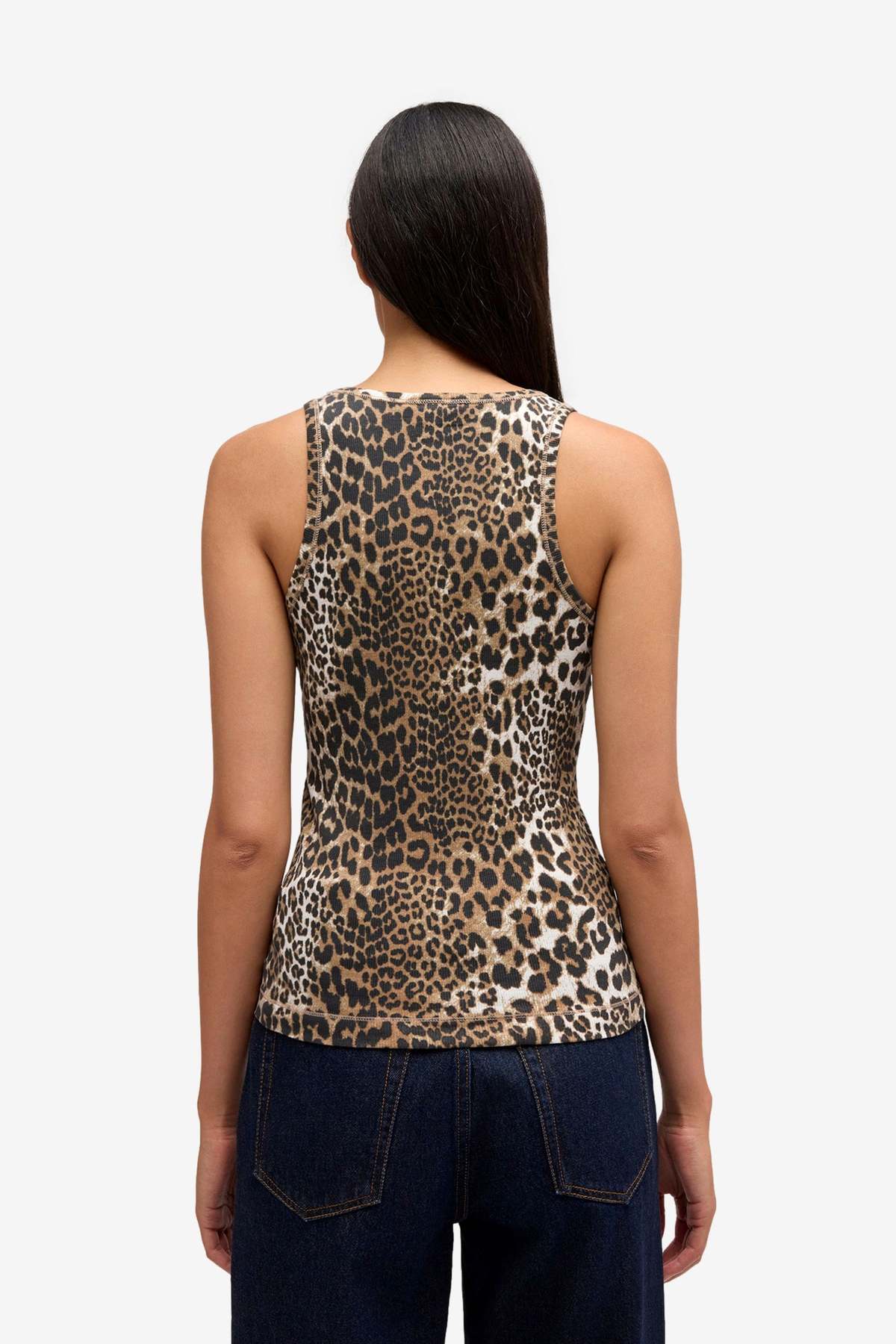 Ganni Soft Cotton Rib Tank Top - Image 3 of 4