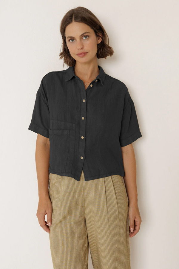 Indi & Cold Crop Linen Shirt