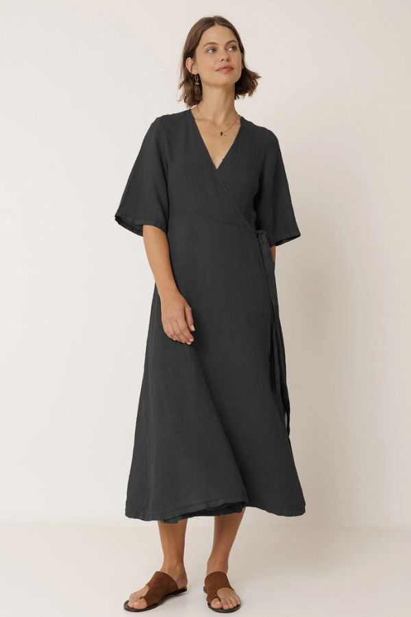 Indi & Cold Crossover Linen Dress