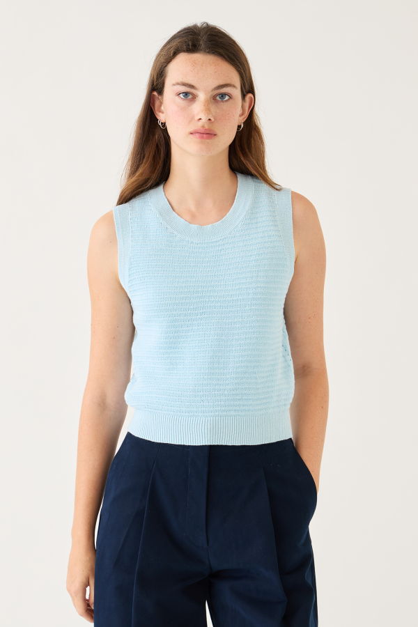 demylee Andrea Pointelle Rib Cotton Top