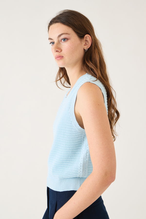 demylee Andrea Pointelle Rib Cotton Top