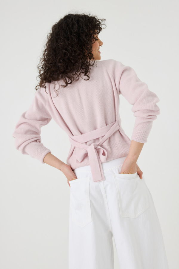 The Knotty Ones Indraja Wool & Cashmere Cardigan - Dusty Pink