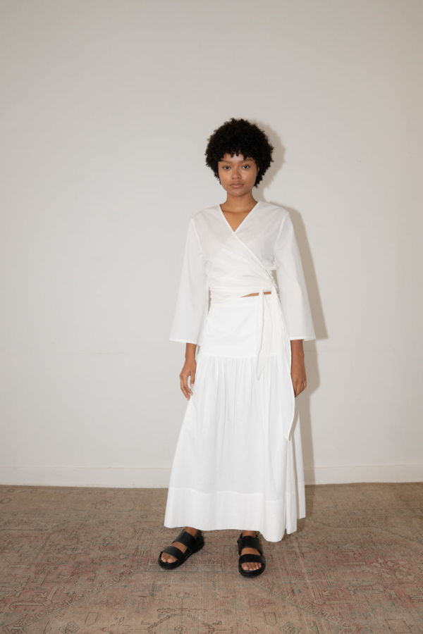 Zii Ropa Beatrice Skirt - White Seersucker