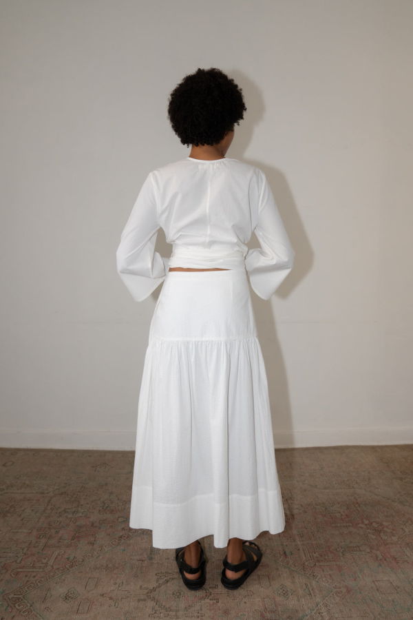 Zii Ropa Beatrice Skirt - White Seersucker