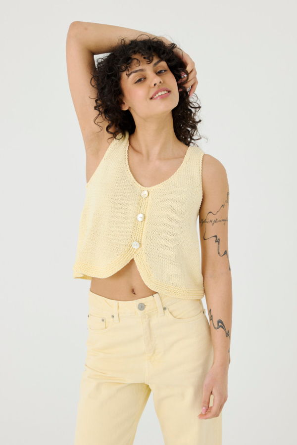 The Knotty Ones Vėdrynas Top - Butter Yellow