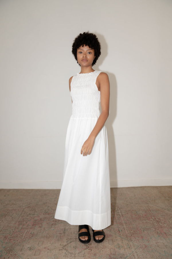 Zii Ropa ILA Smock Dress - White Pinstripe