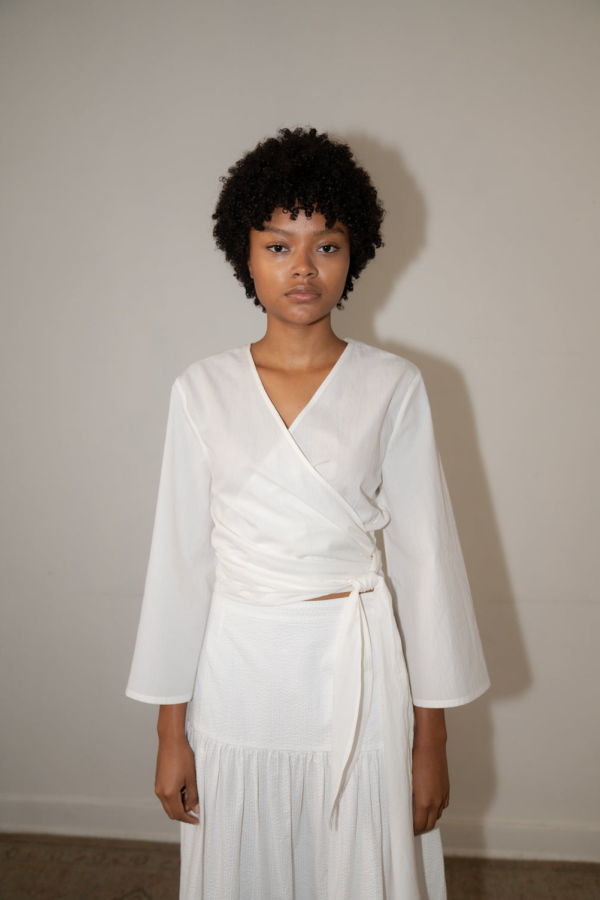 Zii Ropa Lola Wrap Top - White