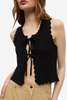 Ganni Cotton Cashmere Crochet Applique Vest - Thumbnail 3