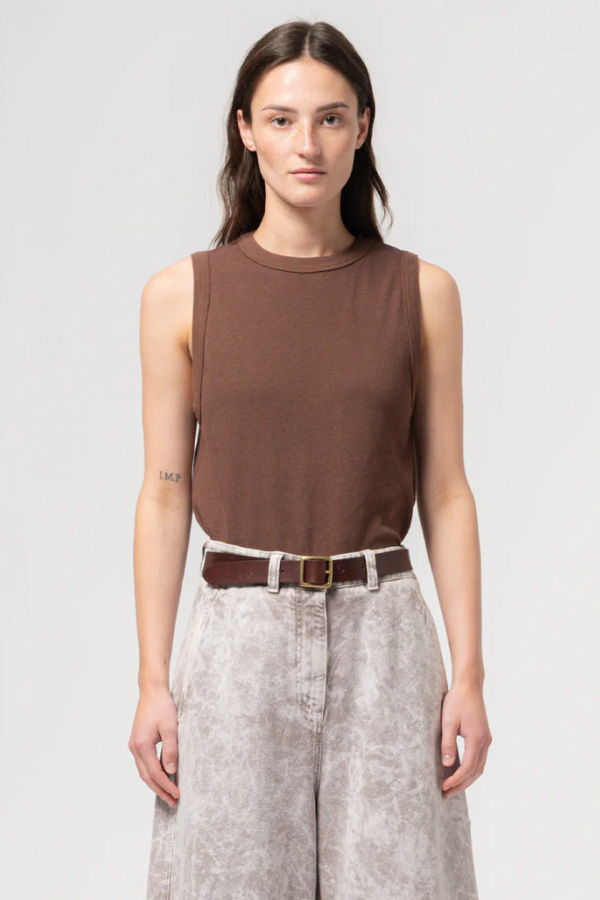 Girls of Dust Johnny Hemp Tank Top - Aztec Brown