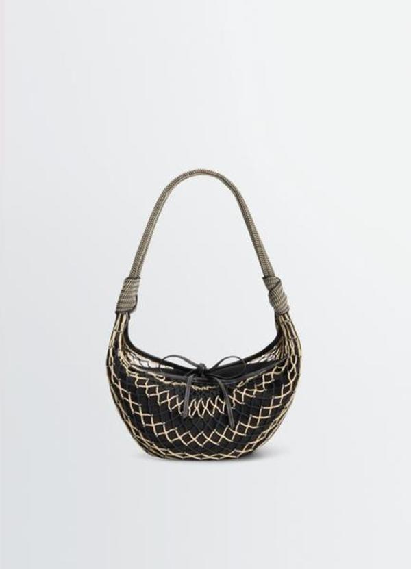 Lemaire Chevron Light Beige Bla Shoulder Bag Lemaire Chevron Light Beige Bla Shoulder Bag