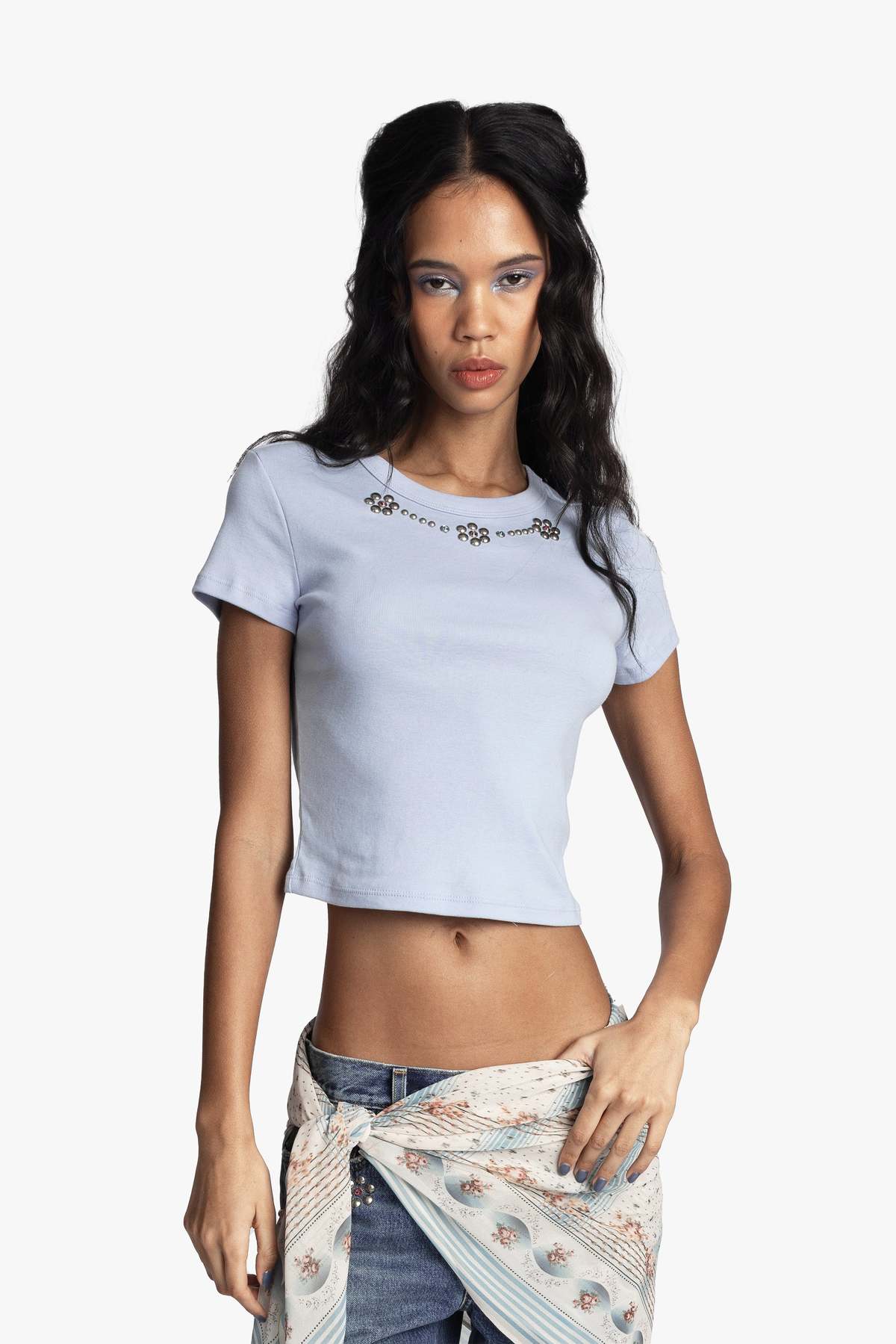 Anna Sui Studded Baby Tee Top - Image 1 of 6