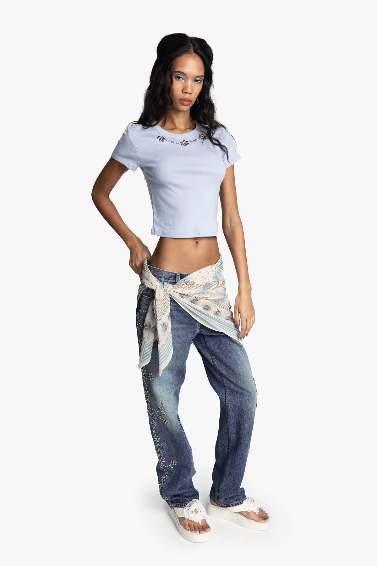 Anna Sui Studded Baby Tee Top - Image 5 of 6