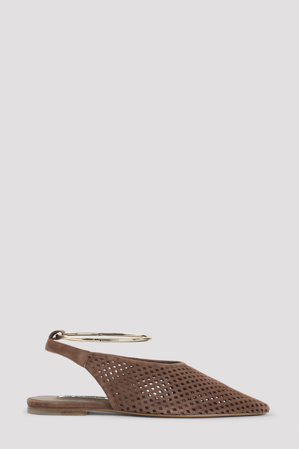 Jil Sander Goat Leather Sling Back Heels - Umber