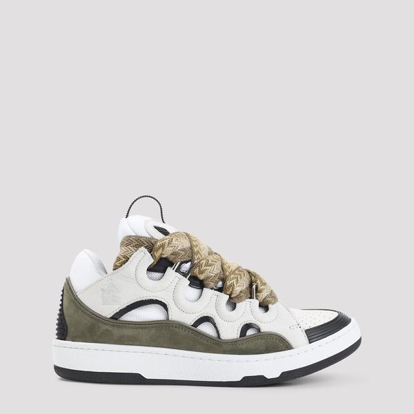 Lanvin Curb Sneakers - White Kaki Lanvin Curb Sneakers - White Kaki
