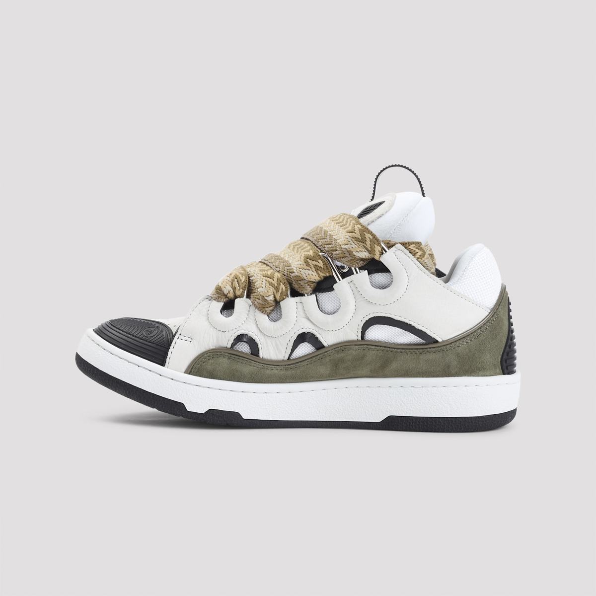 Lanvin Curb Sneakers - White Kaki - Image 4 of 5