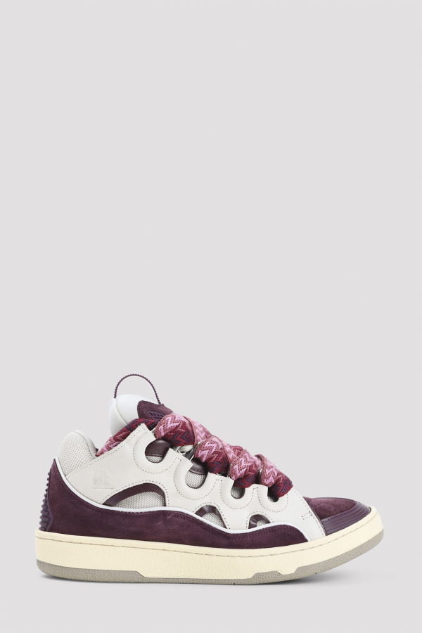 Lanvin Curb Sneakers - Beige Burgundy