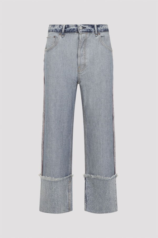 Acne Studios Rhinestone Jeans - Auz Mid Blue