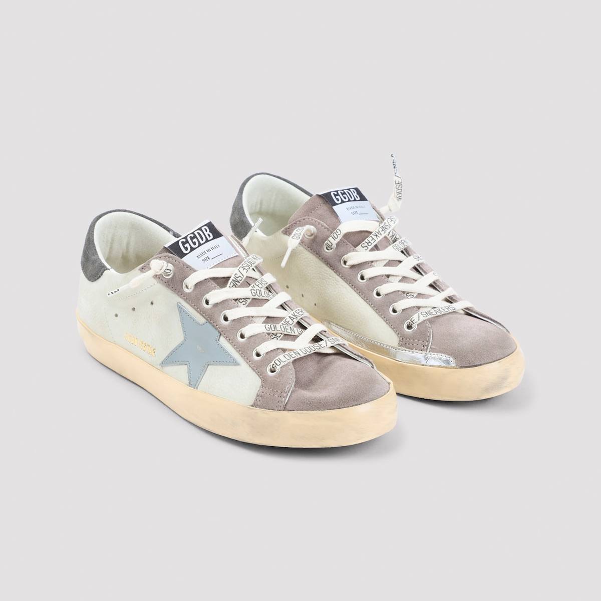 Golden Goose Superstar Sneakers - Lilac Grey/Dark Grey/Blue - Image 5 of 5