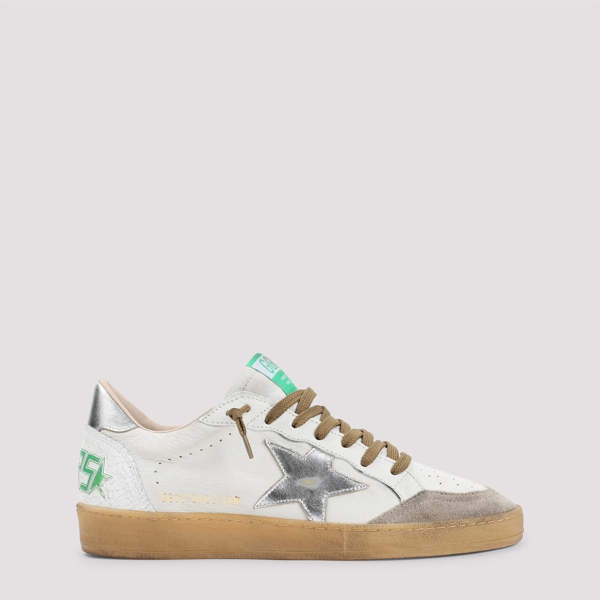 Golden Goose Ballstar Sneakers - White Beige Silver - Image 1 of 5