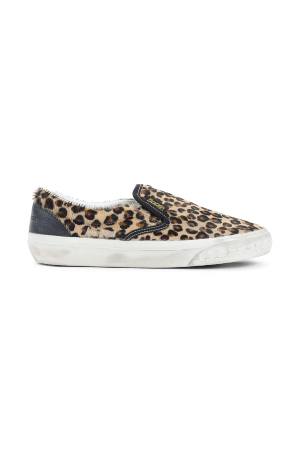 Golden Goose Leopard Slip-On Sneakers - Black Brown