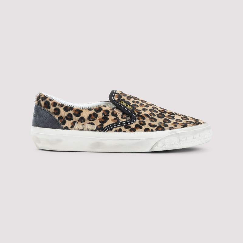 Golden Goose Leopard Slip-On Sneakers - Black Brown