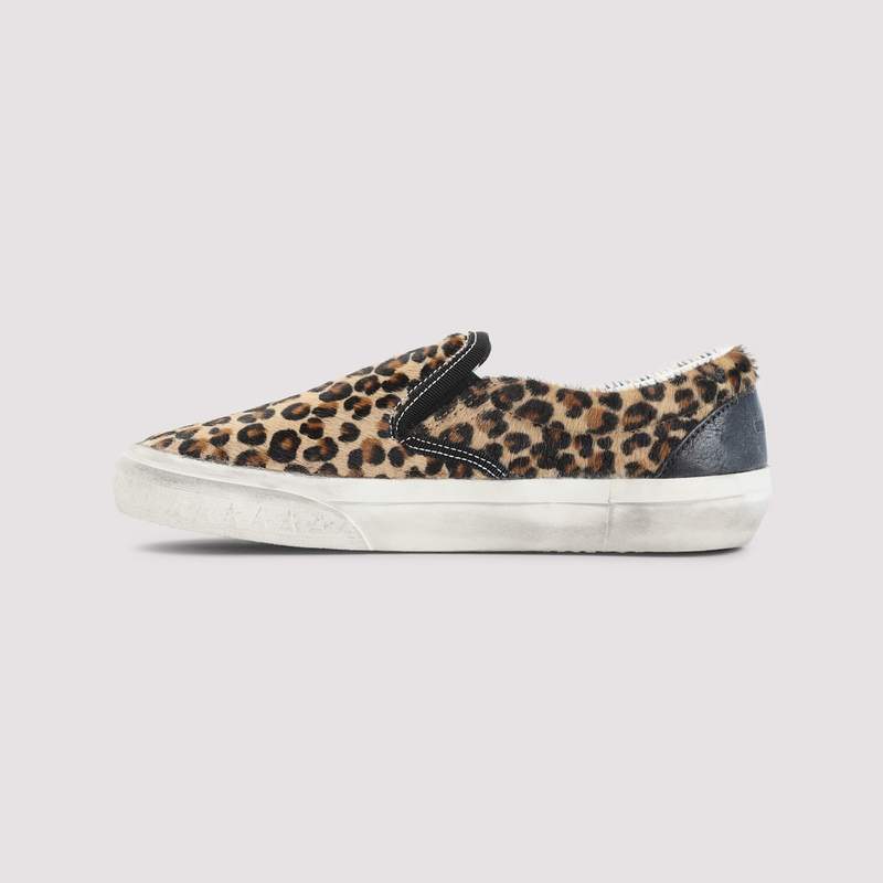 Golden Goose Leopard Slip-On Sneakers - Black Brown