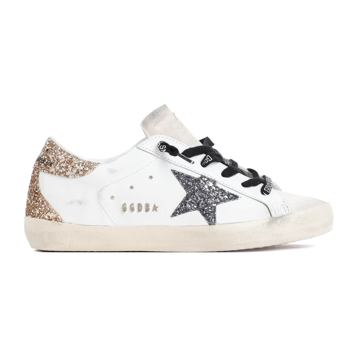 Golden Goose Superstar Sneakers - Optic White Seedpearl Black Gold - Image 2 of 5